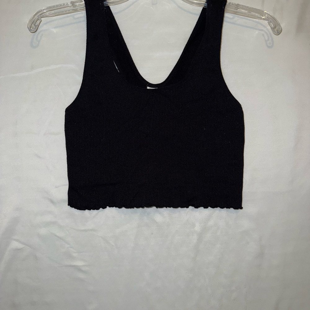 90 Degree By Reflex Black Sleeveless Crop Tank Top